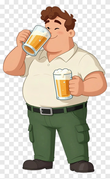 Man Drinking Beer PNG