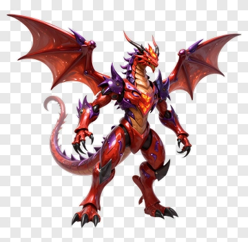 Red And Purple Dragon Action Figure PNG