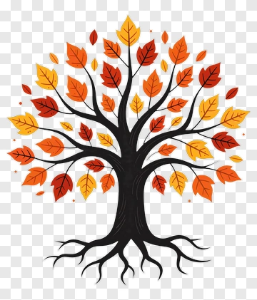 Autumn Tree With Vibrant Leaves PNG