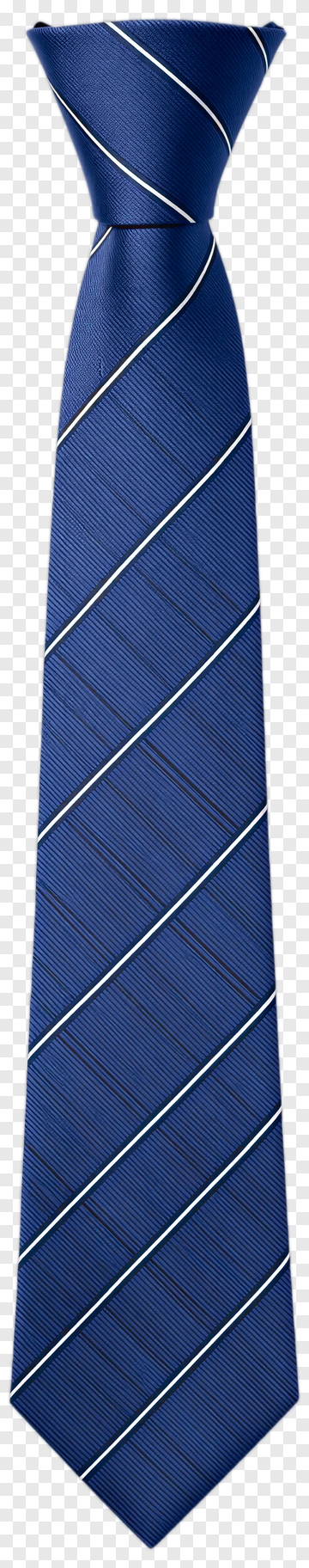 Blue Necktie With Diagonal Stripes PNG