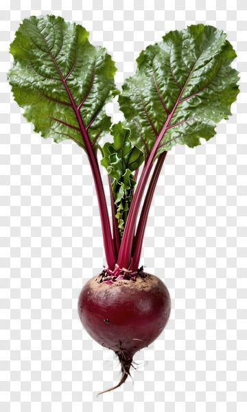 Fresh Beetroot With Leaf And Stem PNG