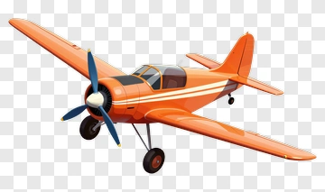 Orange Propeller Airplane PNG