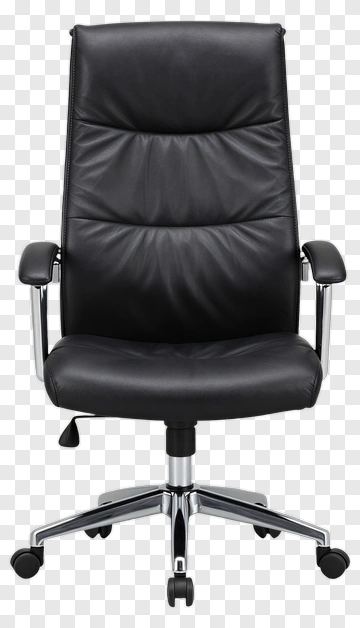 Modern Black Leather Office Chair PNG