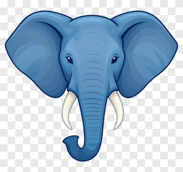 Blue Cartoon Elephant PNG