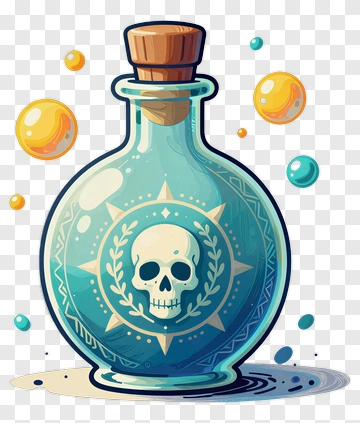 Poison Bottle With Skull Emblem PNG