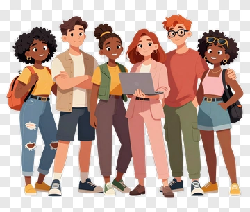 Group Of Friends Standing Together PNG