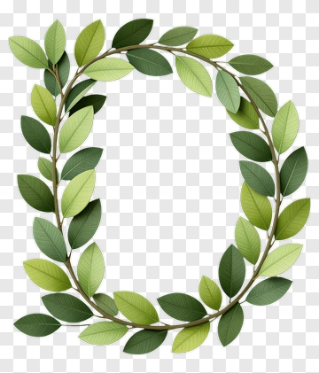 Green Leaf Wreath Circle PNG