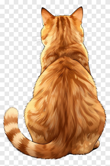 Orange Tabby Cat Sitting PNG