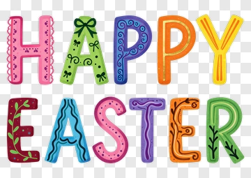 Happy Easter Text Art PNG