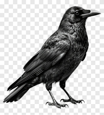 Crow In Detailed Pencil Sketch PNG