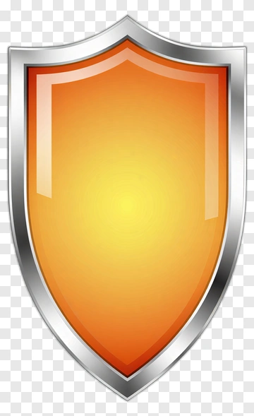 Orange Shield With Silver Frame PNG