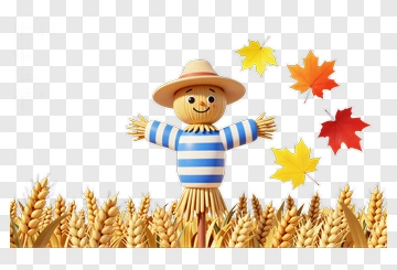 Scarecrow In Autumn Field PNG