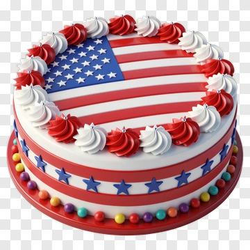 American Flag Cake PNG