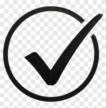 Hand-drawn Black Checkmark In Circle PNG
