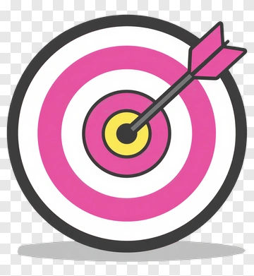 Pink Target With Arrow Hitting Center PNG