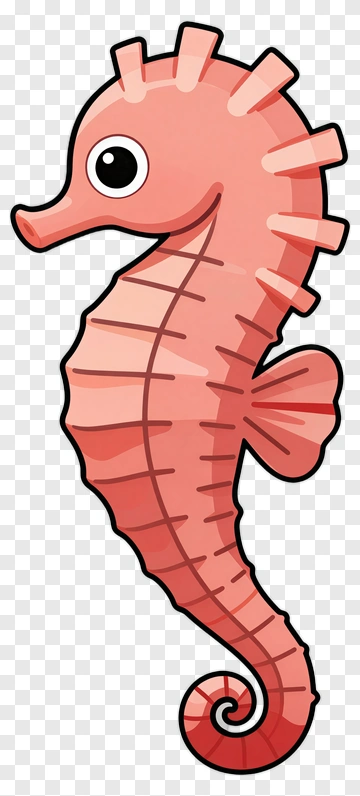 Pink Cartoon Seahorse PNG