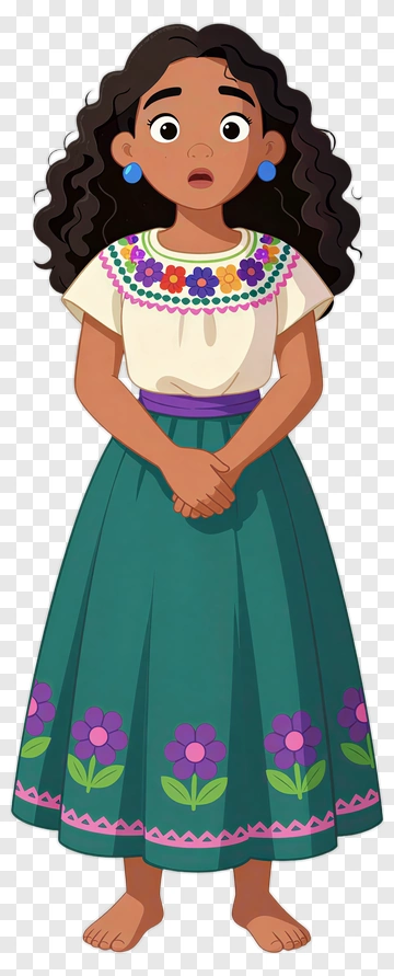 Girl In Traditional Mexican Dress PNG