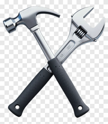 Crossed Hammer And Wrench Tools PNG
