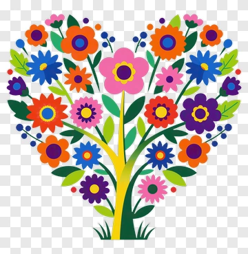 Heart Shaped Flower Tree PNG