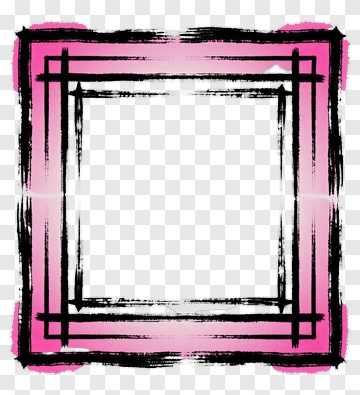 Pink And Black Brushstroke Frame PNG