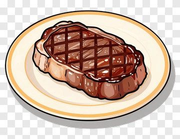 Grilled Steak On Plate PNG