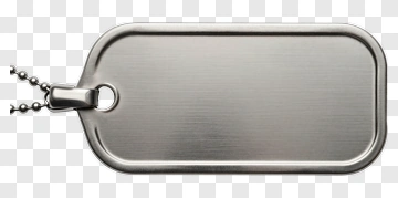 Silver Dog Tag With Chain PNG
