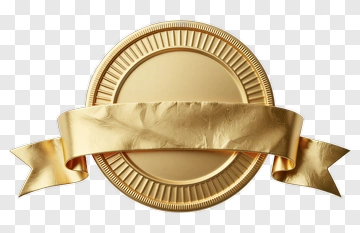 Gold Medal With Ribbon PNG
