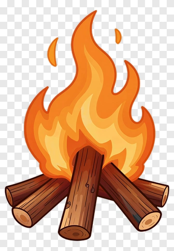 Campfire With Logs PNG