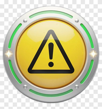 Warning Button With Alert Symbol PNG