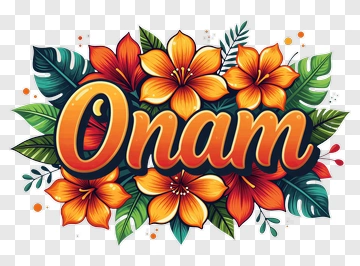 Onam Festival Design With Flowers PNG