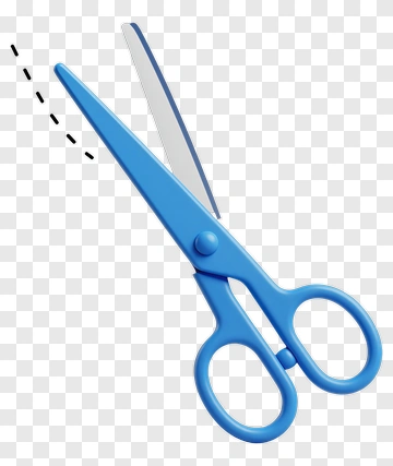 Blue Scissors Cutting Line PNG