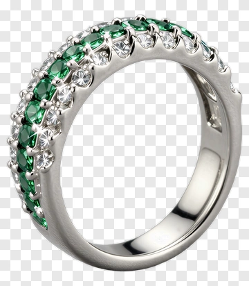 Emerald And Diamond Ring PNG