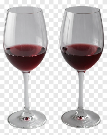 Two Wine Glasses With Red Wine PNG