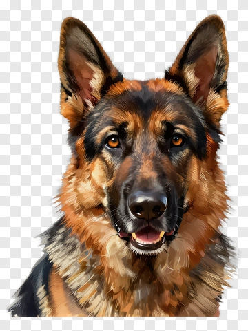 German Shepherd Portrait PNG