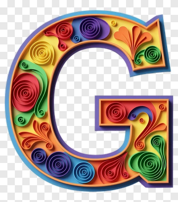 Colorful Quilled Letter G PNG