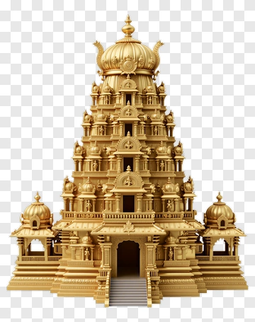 Golden Temple With Ornate Details PNG
