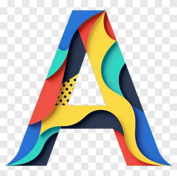 Colorful Letter A With Layered Paper Cutout PNG