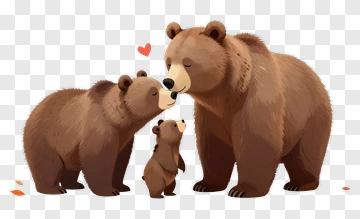 Bear Family Affection PNG