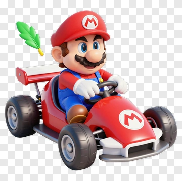 Mario Racing In A Red Kart PNG