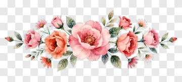 Watercolor Flower Arrangement With Roses And Daisies PNG