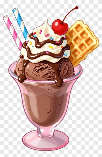 Chocolate Ice Cream Sundae PNG