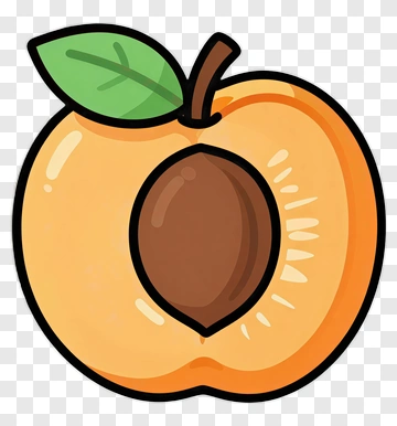 Cartoon Apricot With Leaf PNG
