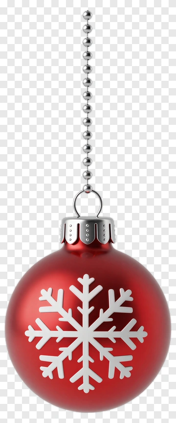 Red Christmas Ornament With Snowflake PNG