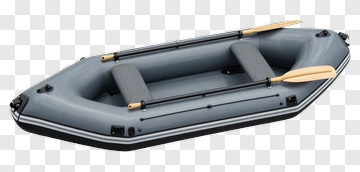 Inflatable Boat With Oars And Seats PNG