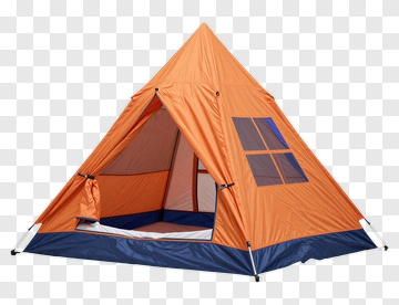 Orange And Blue Camping Tent PNG
