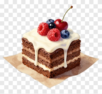 Chocolate Cake With Fresh Berries PNG