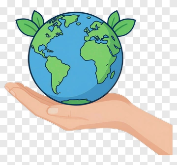 Hand Holding Earth With Leaves PNG