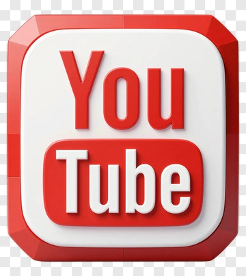 YouTube Logo 3D Rendered PNG