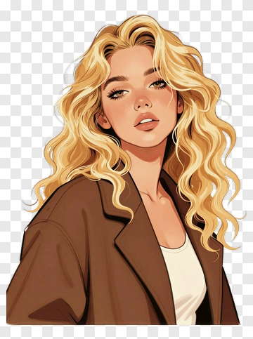 Blond Woman In Brown Jacket PNG