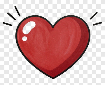 Red Heart With Black Outline PNG